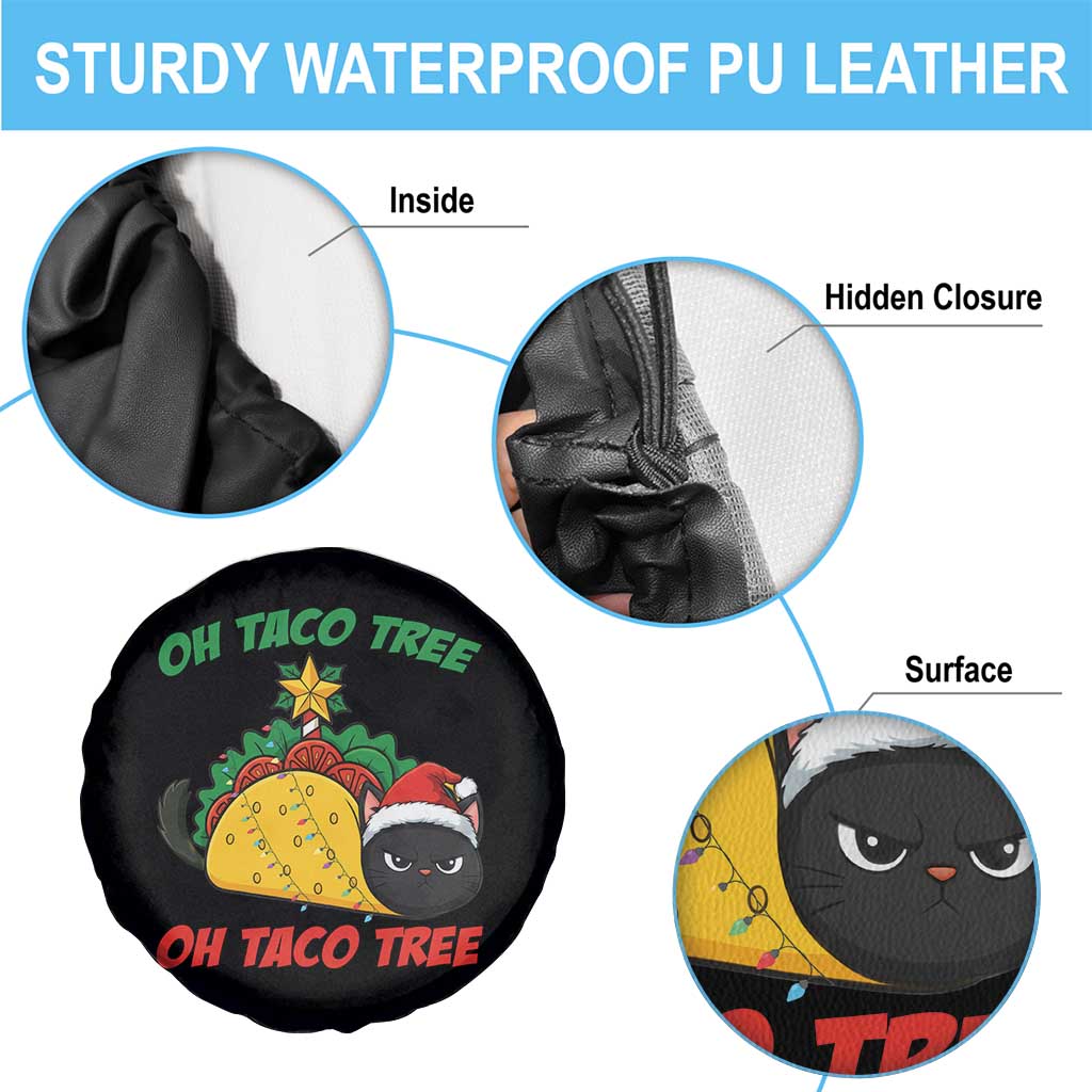 Funny Taco Cat Tree Christmas Spare Tire Cover TS14 Print Your Wear