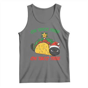 Funny Taco Cat Tree Christmas Tank Top TS14 Black Heather Print Your Wear