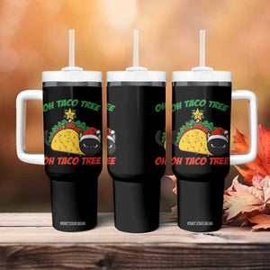 Funny Taco Cat Tree Christmas Tumbler With Handle TS14 Print Your Wear