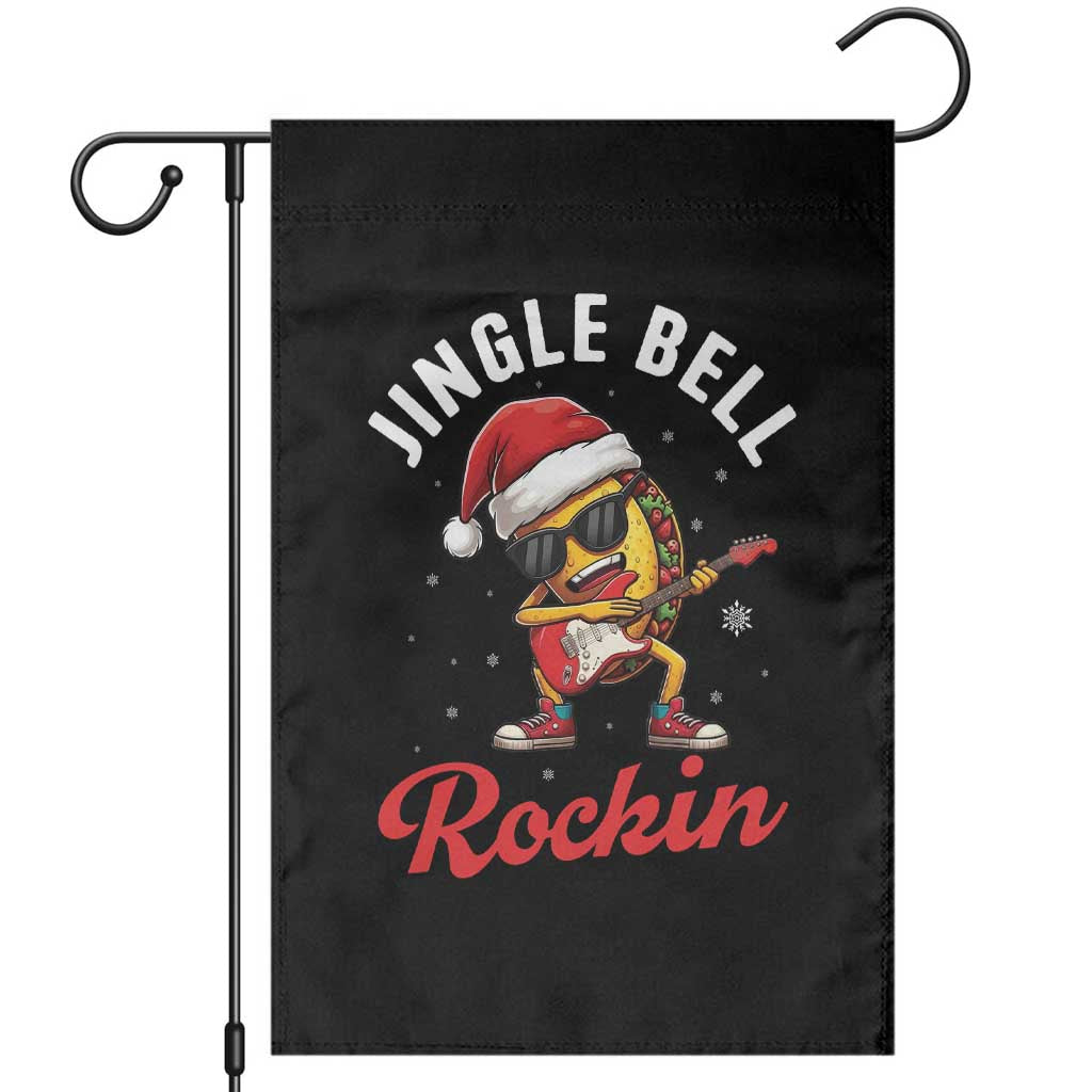 Funny Taco Christmas Garden Flag Jingle Bell Rockin TS14 Black Print Your Wear