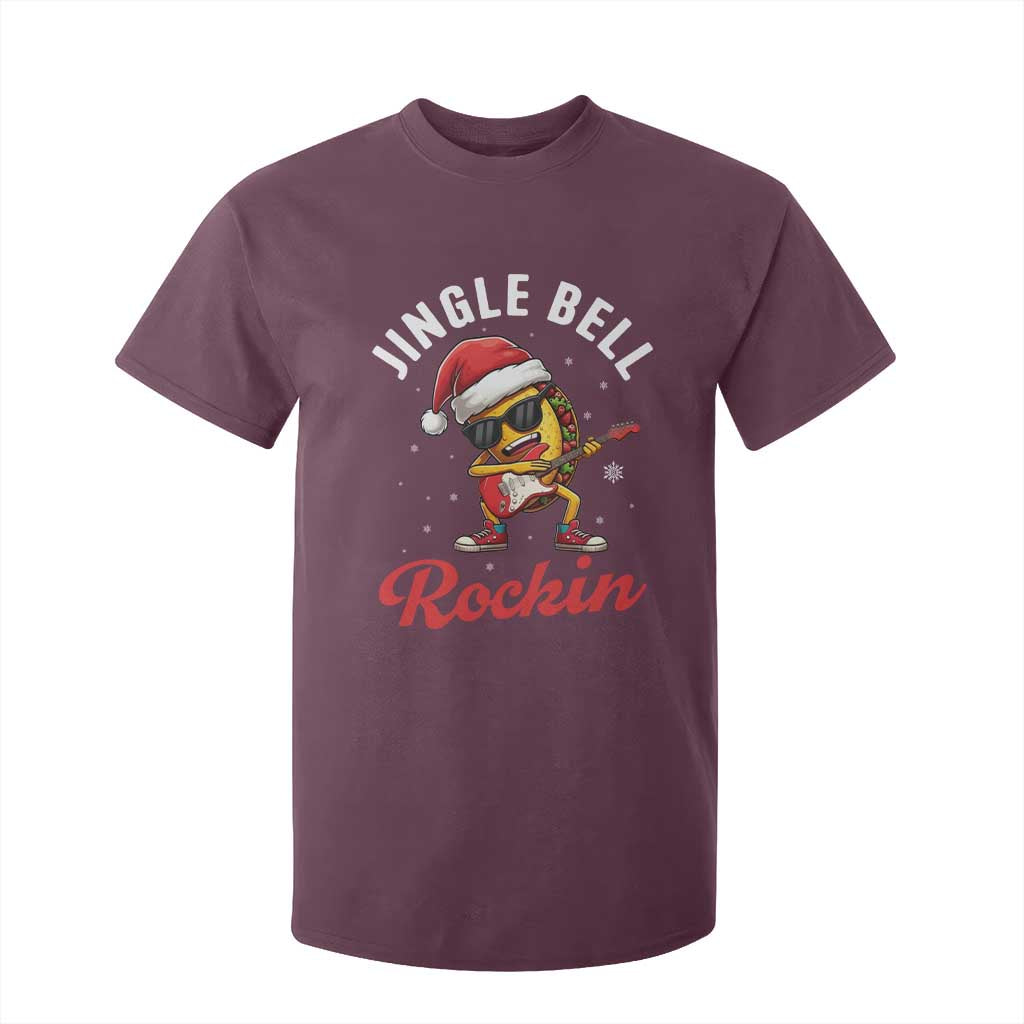 Funny Taco Christmas T Shirt For Kid Jingle Bell Rockin TS14 Maroon Print Your Wear