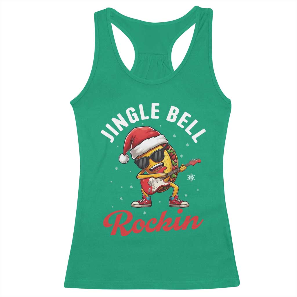 Funny Taco Christmas Racerback Tank Top Jingle Bell Rockin TS14 Irish Green Print Your Wear