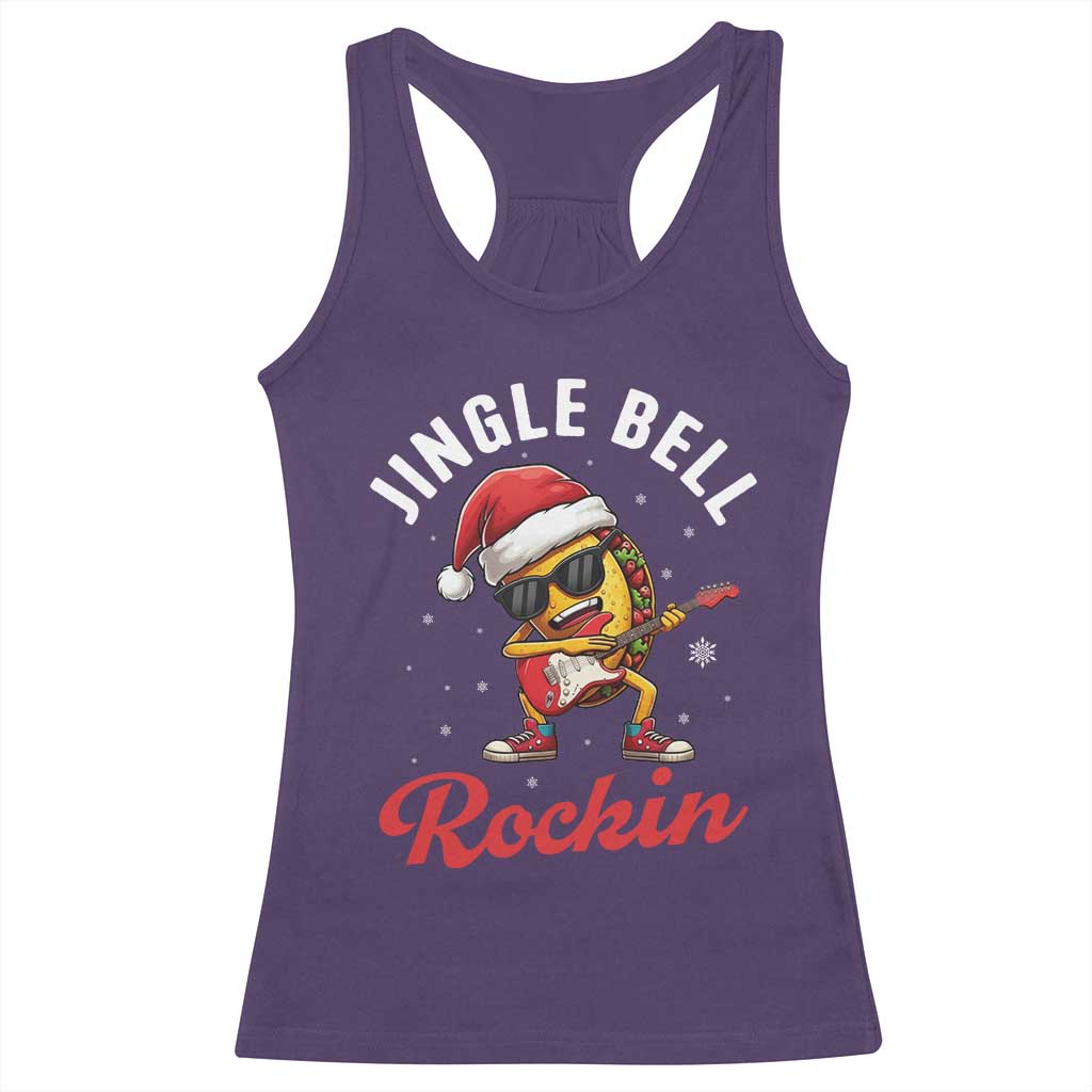 Funny Taco Christmas Racerback Tank Top Jingle Bell Rockin TS14 Purple Print Your Wear