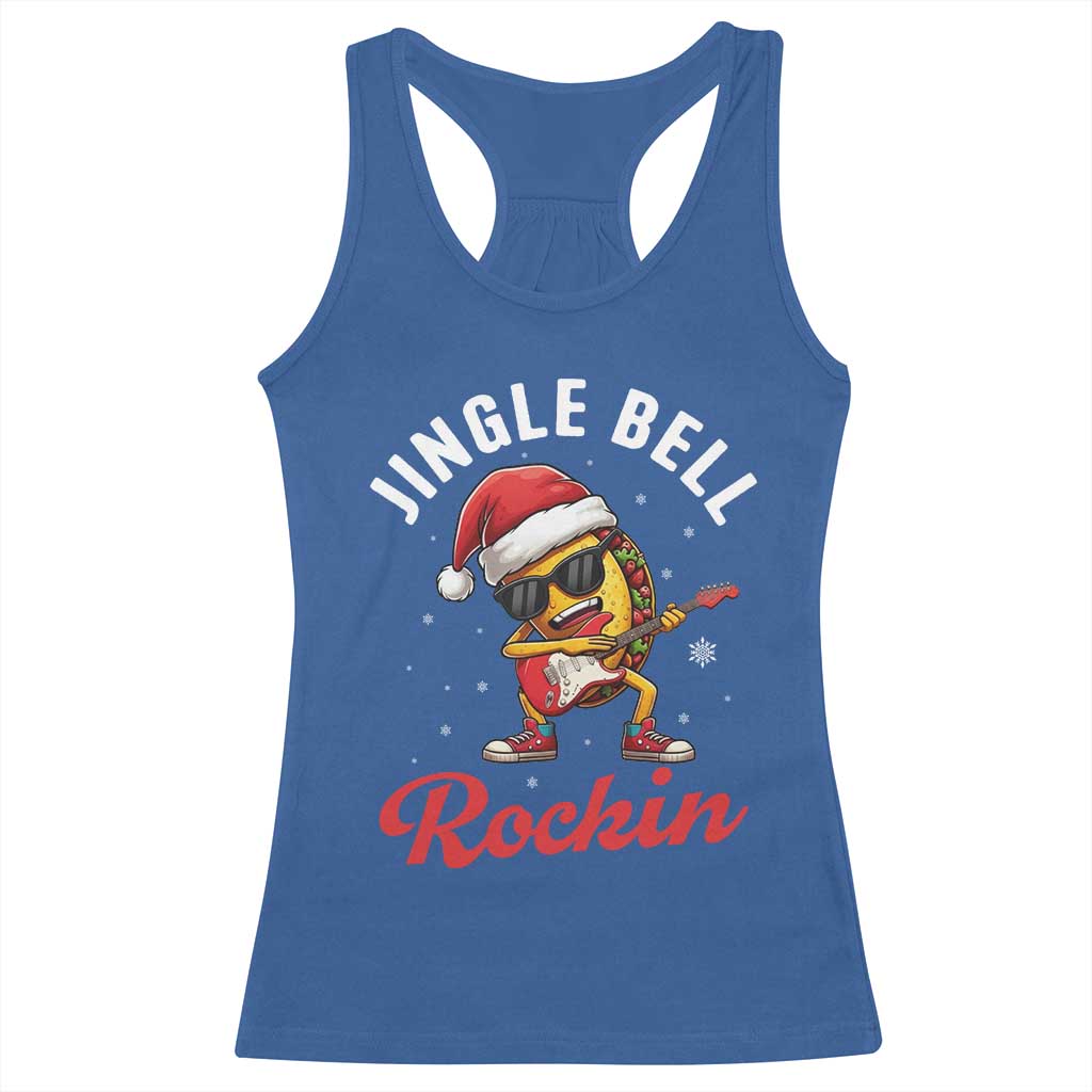 Funny Taco Christmas Racerback Tank Top Jingle Bell Rockin TS14 Royal Blue Print Your Wear