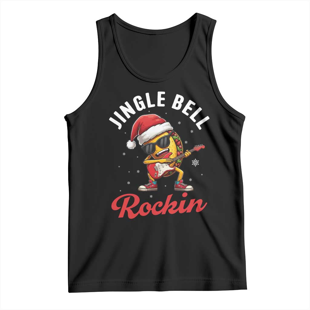 Funny Taco Christmas Tank Top Jingle Bell Rockin TS14 Black Print Your Wear