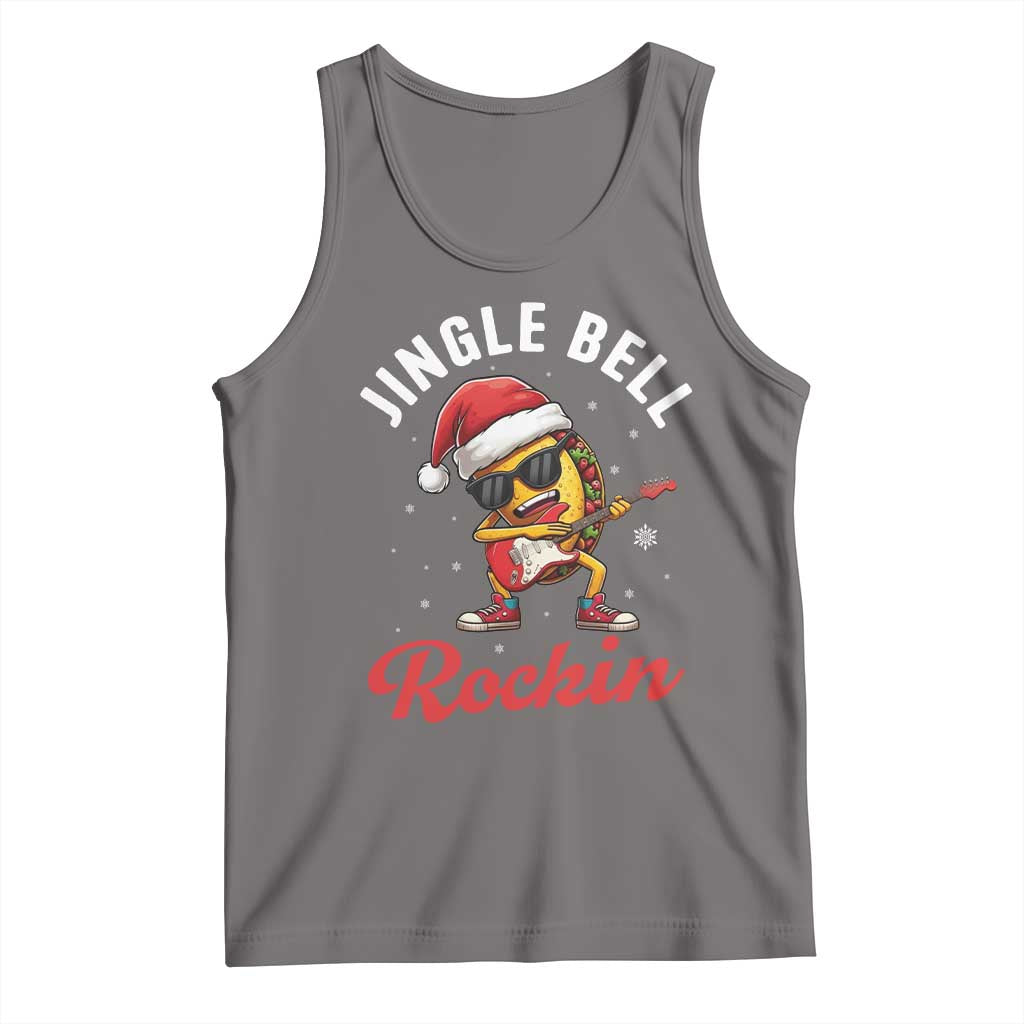 Funny Taco Christmas Tank Top Jingle Bell Rockin TS14 Deep Heather Print Your Wear