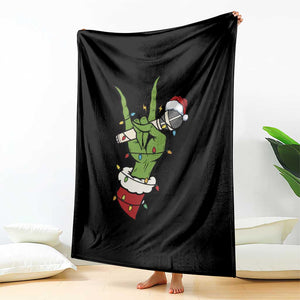Funny Christmas Rock Throw Blanket Rock Green Hand Style Xmas TS14 Print Your Wear