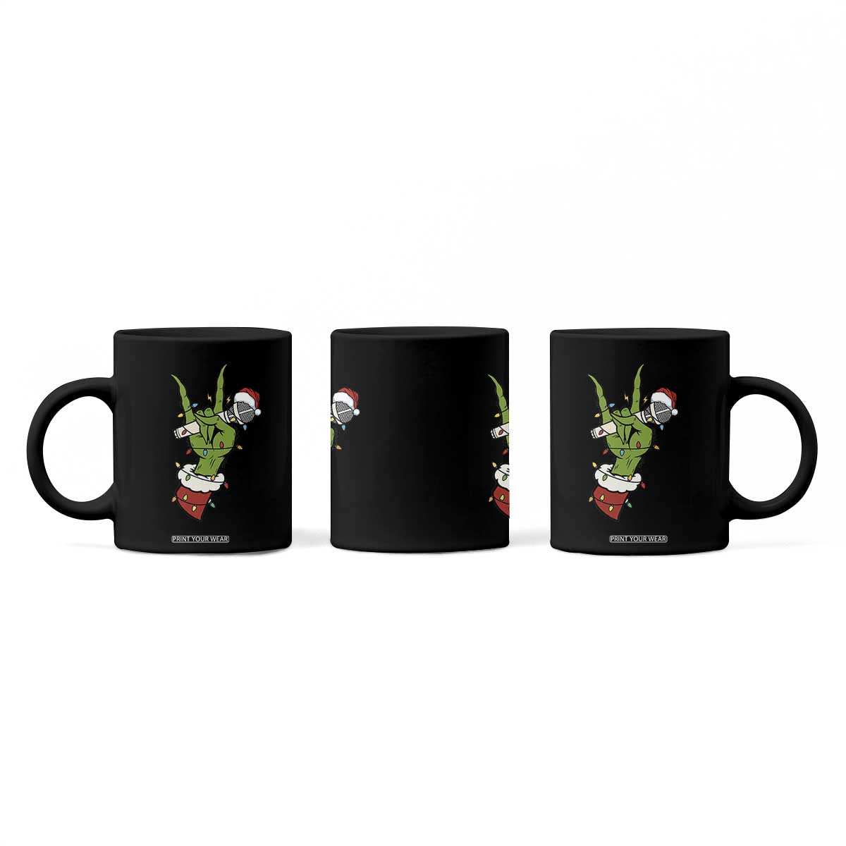 Funny Christmas Rock Coffee Mug Rock Green Hand Style Xmas TS14 Print Your Wear