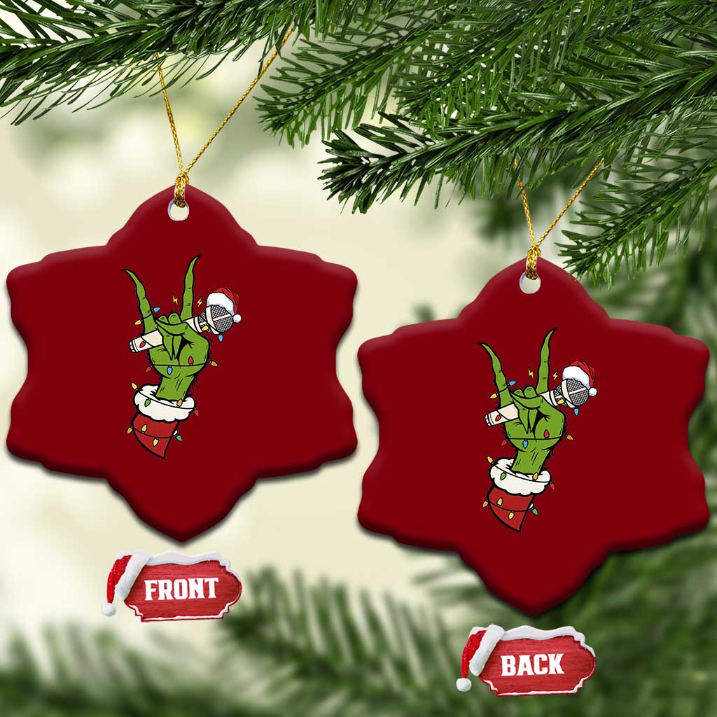 Funny Xmas Rock Ceramic Ornament Rock Green Hand Style Xmas TS14 Print Your Wear