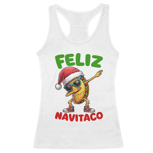 Funny Taco Mexican Christmas Racerback Tank Top Feliz Navitaco TS14 White Print Your Wear