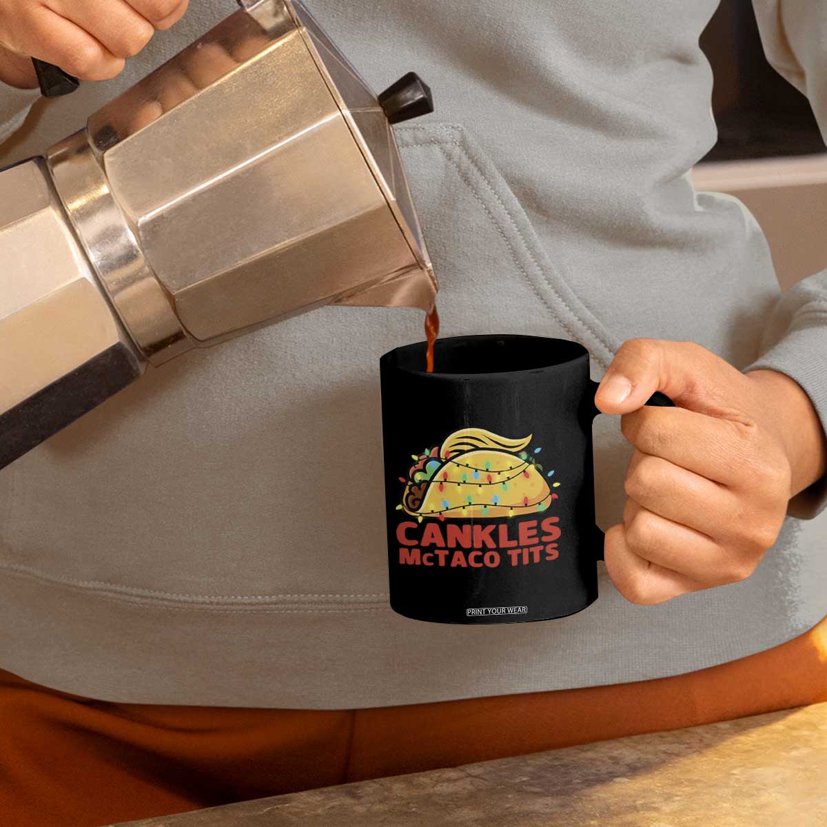 Taco Trump Mexican Christmas Coffee Mug Cankles McTaco Tits TS14 Print Your Wear