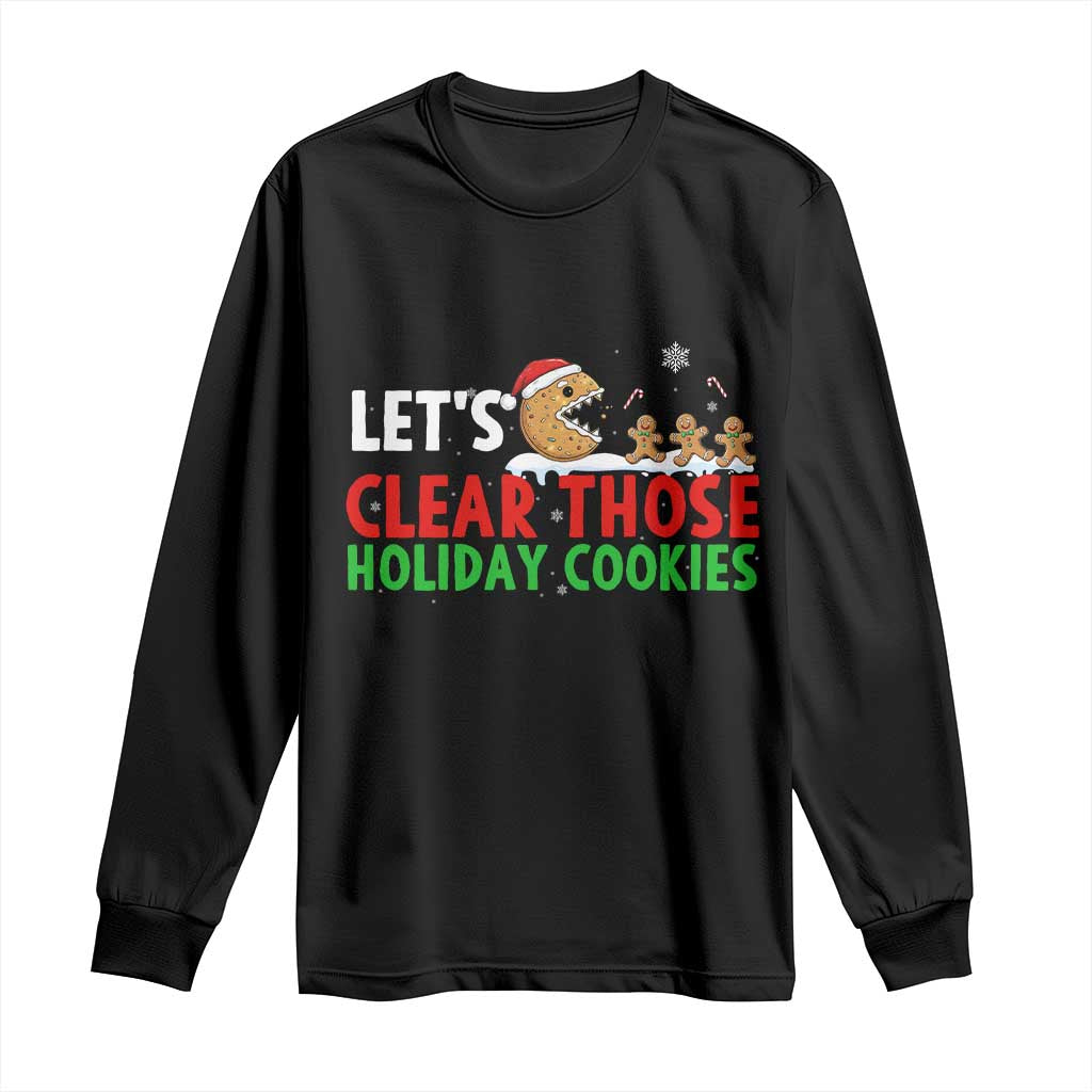 Tech Support Christmas Long Sleeve Shirt Let Is Clear Those Holiday Cookies TS14 Black Print Your Wear