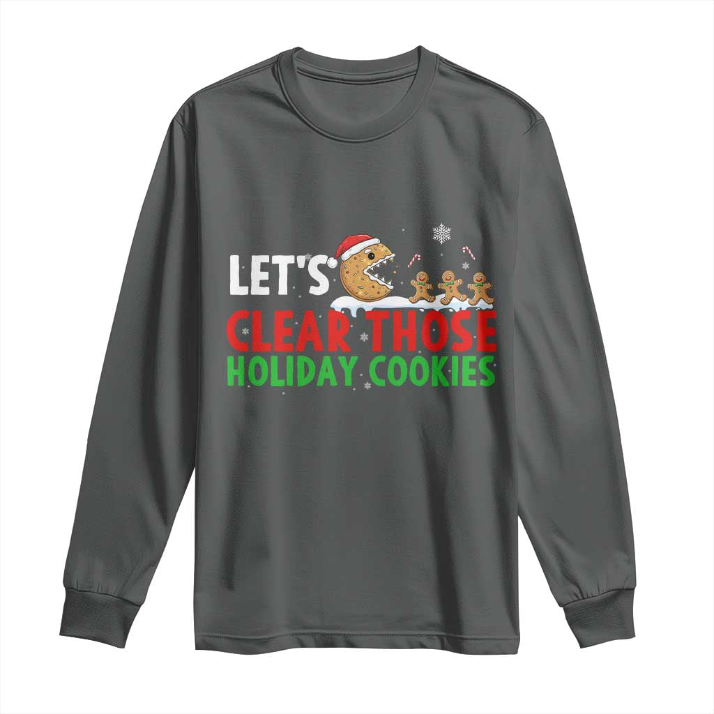 Tech Support Christmas Long Sleeve Shirt Let Is Clear Those Holiday Cookies TS14 Dark Heather Print Your Wear
