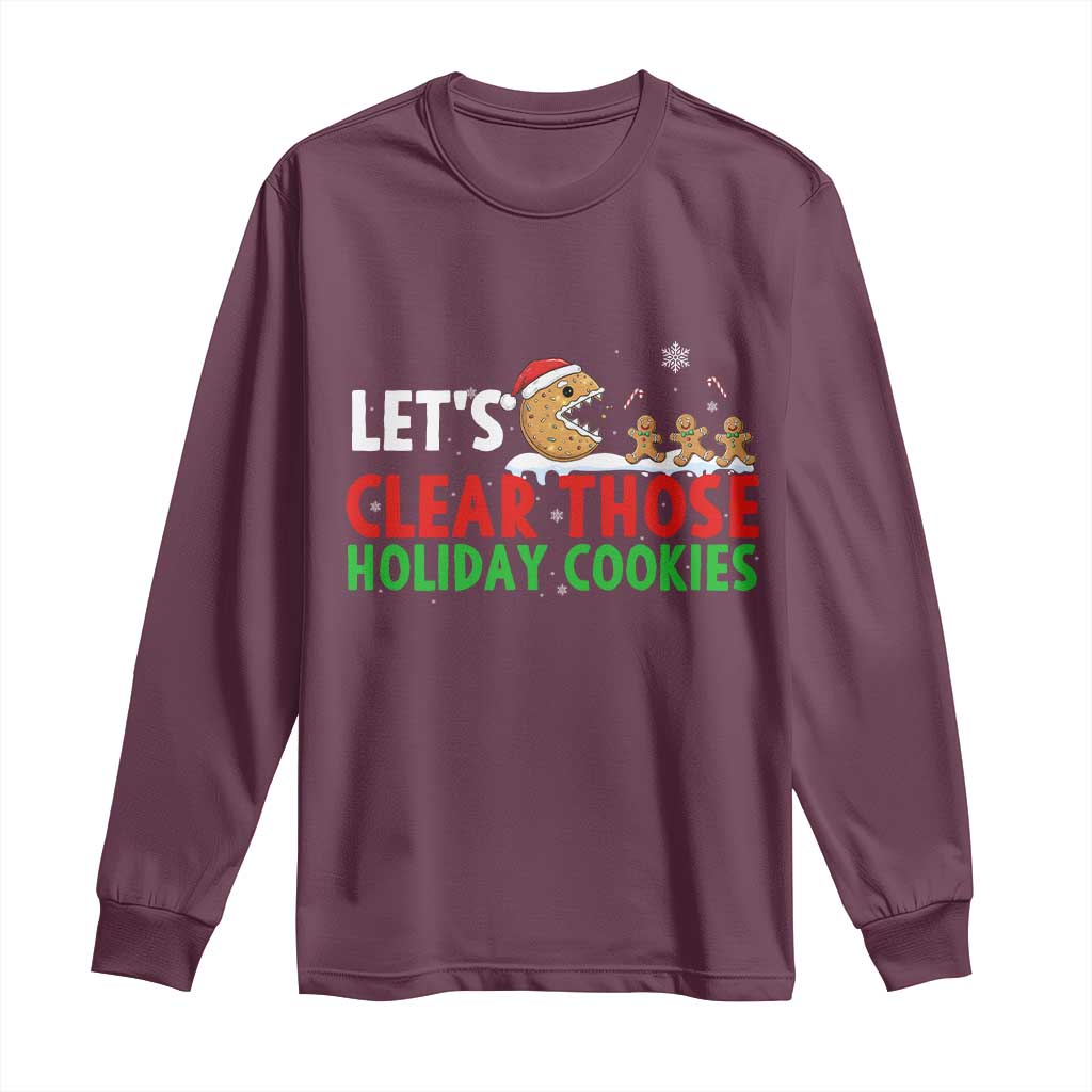 Tech Support Christmas Long Sleeve Shirt Let Is Clear Those Holiday Cookies TS14 Maroon Print Your Wear