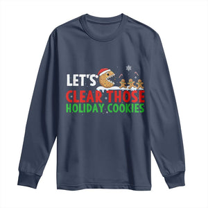 Tech Support Christmas Long Sleeve Shirt Let Is Clear Those Holiday Cookies TS14 Navy Print Your Wear