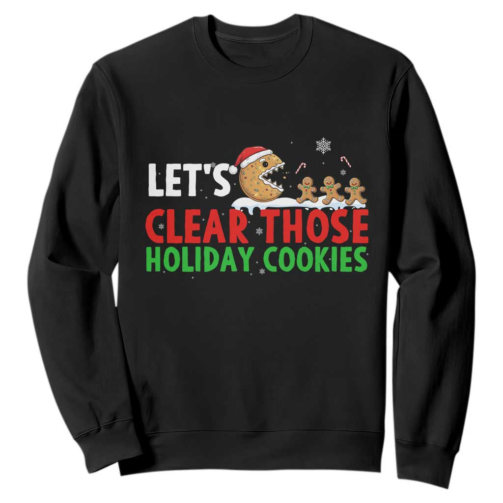 Tech Support Christmas Sweatshirt Let Is Clear Those Holiday Cookies TS14 Black Print Your Wear