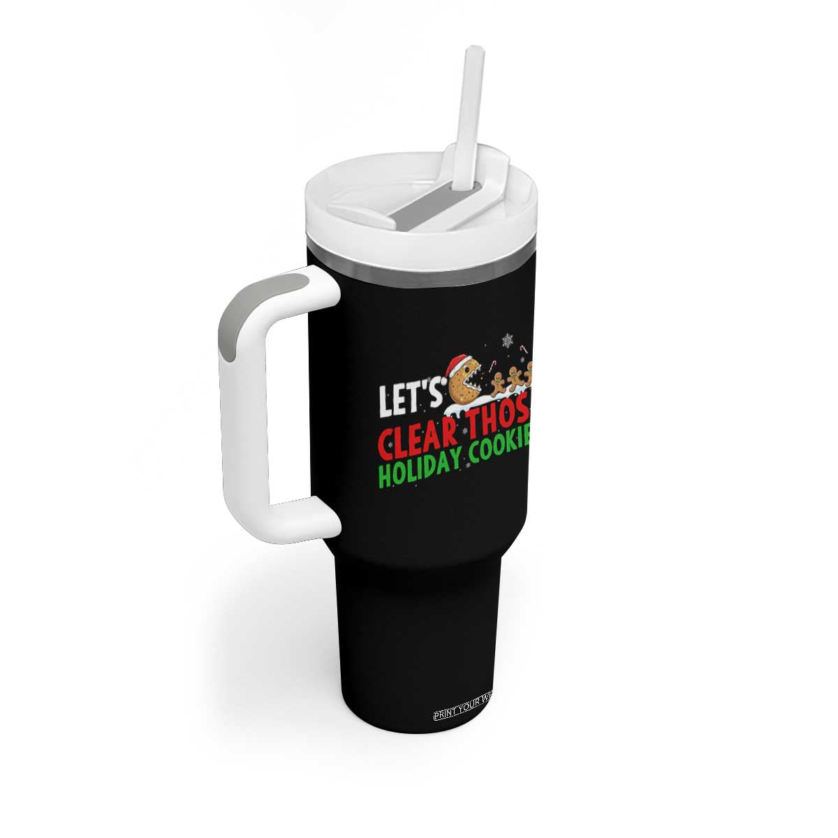 Tech Support Christmas Tumbler With Handle Let Is Clear Those Holiday Cookies TS14 Print Your Wear