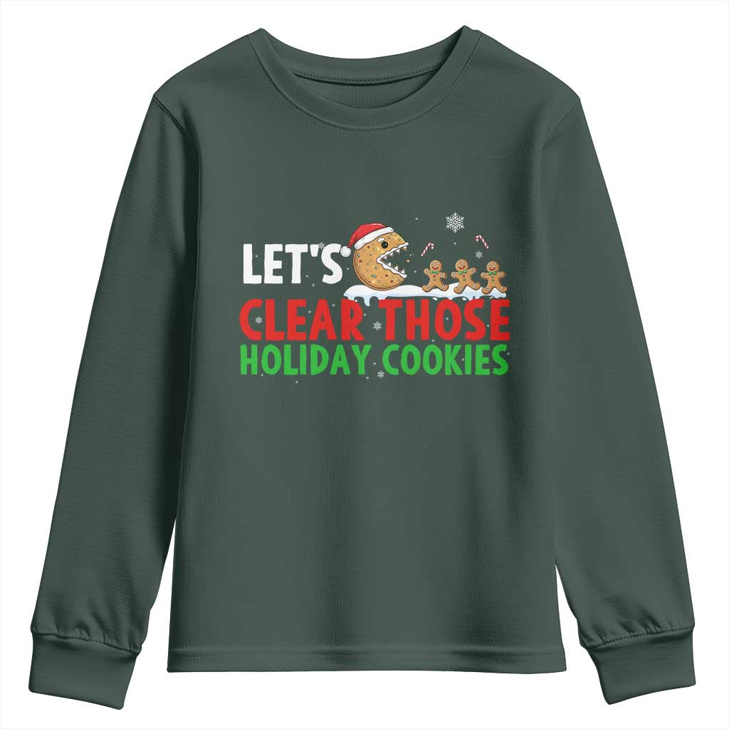 Tech Support Christmas Youth Sweatshirt Let Is Clear Those Holiday Cookies TS14 Dark Forest Green Print Your Wear