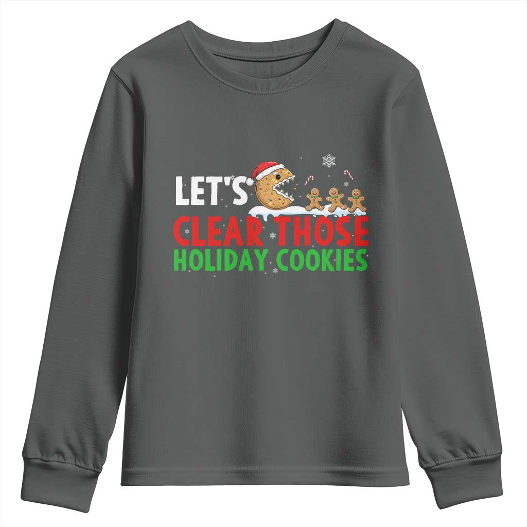 Tech Support Christmas Youth Sweatshirt Let Is Clear Those Holiday Cookies TS14 Dark Heather Print Your Wear