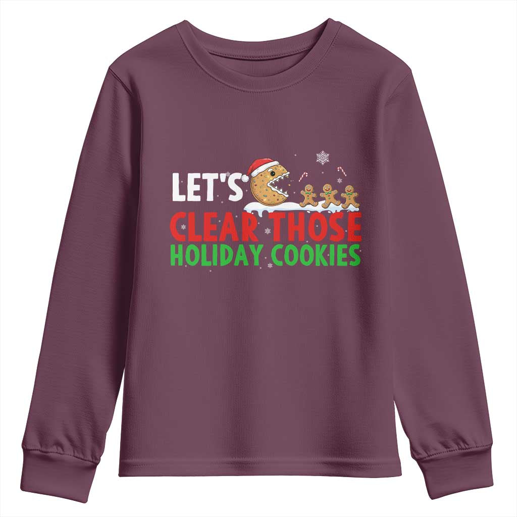 Tech Support Christmas Youth Sweatshirt Let Is Clear Those Holiday Cookies TS14 Maroon Print Your Wear