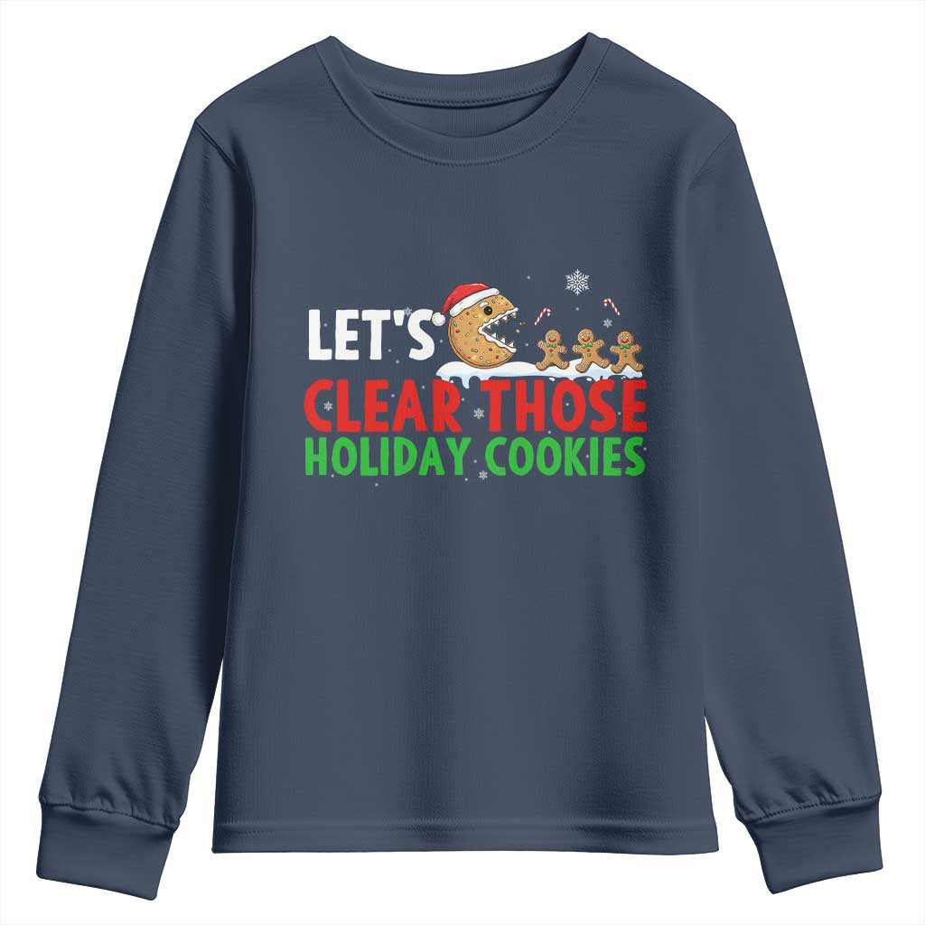 Tech Support Christmas Youth Sweatshirt Let Is Clear Those Holiday Cookies TS14 Navy Print Your Wear