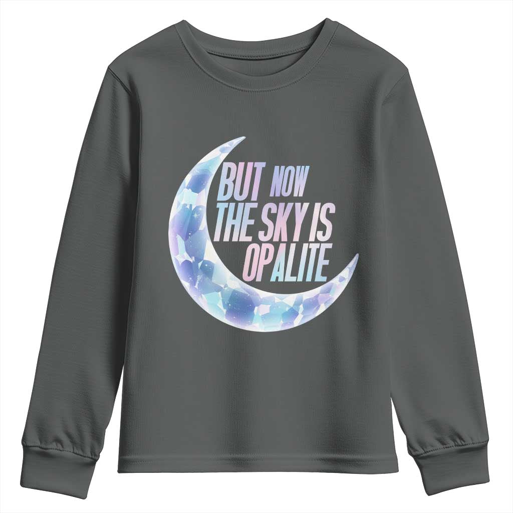 The Sky Is Opalite Moonstone Mystical Crystal Lover Youth Sweatshirt TS14 Dark Heather Print Your Wear