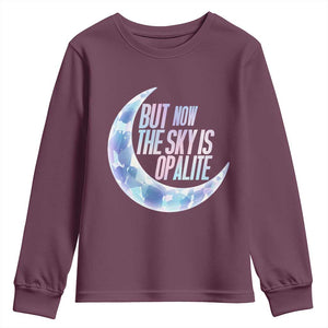 The Sky Is Opalite Moonstone Mystical Crystal Lover Youth Sweatshirt TS14 Maroon Print Your Wear