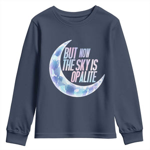 The Sky Is Opalite Moonstone Mystical Crystal Lover Youth Sweatshirt TS14 Navy Print Your Wear