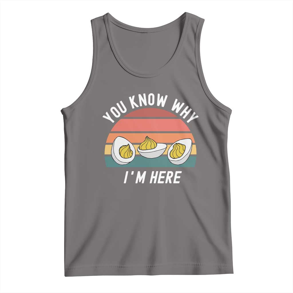 Funny Thanksgiving Dinner Tank Top You Know Why I Am Here TS14 Deep Heather Print Your Wear