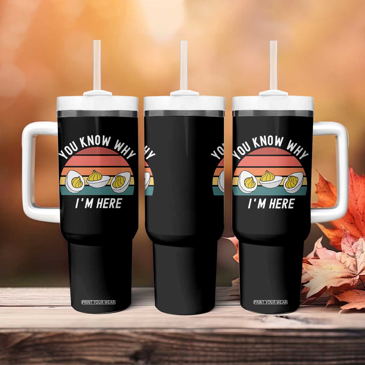 Funny Thanksgiving Dinner Tumbler With Handle You Know Why I Am Here TS14 Print Your Wear