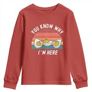 Funny Thanksgiving Dinner Youth Sweatshirt You Know Why I Am Here TS14 Red Print Your Wear