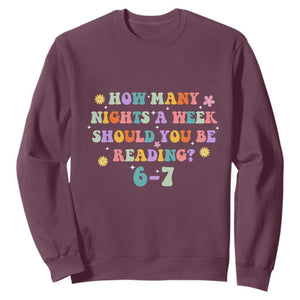 67 Six Seven Meme Sweatshirt Funny Reading Book Lover TS14 Maroon Print Your Wear