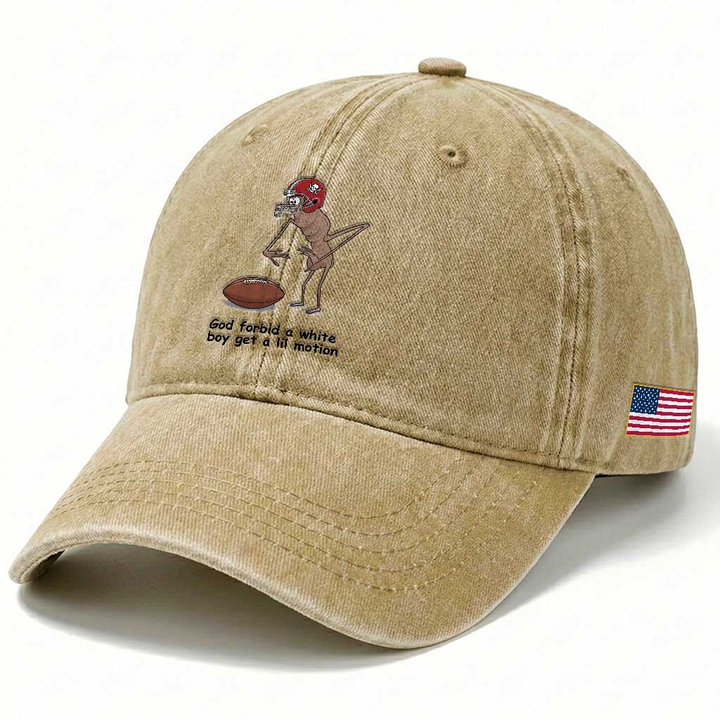 God Forbid a White Boy Get a Lil Motion Washed Cotton Baseball Cap Marcus The Worm Robert Meme Funny Internet Quote TS14 Print Your Wear