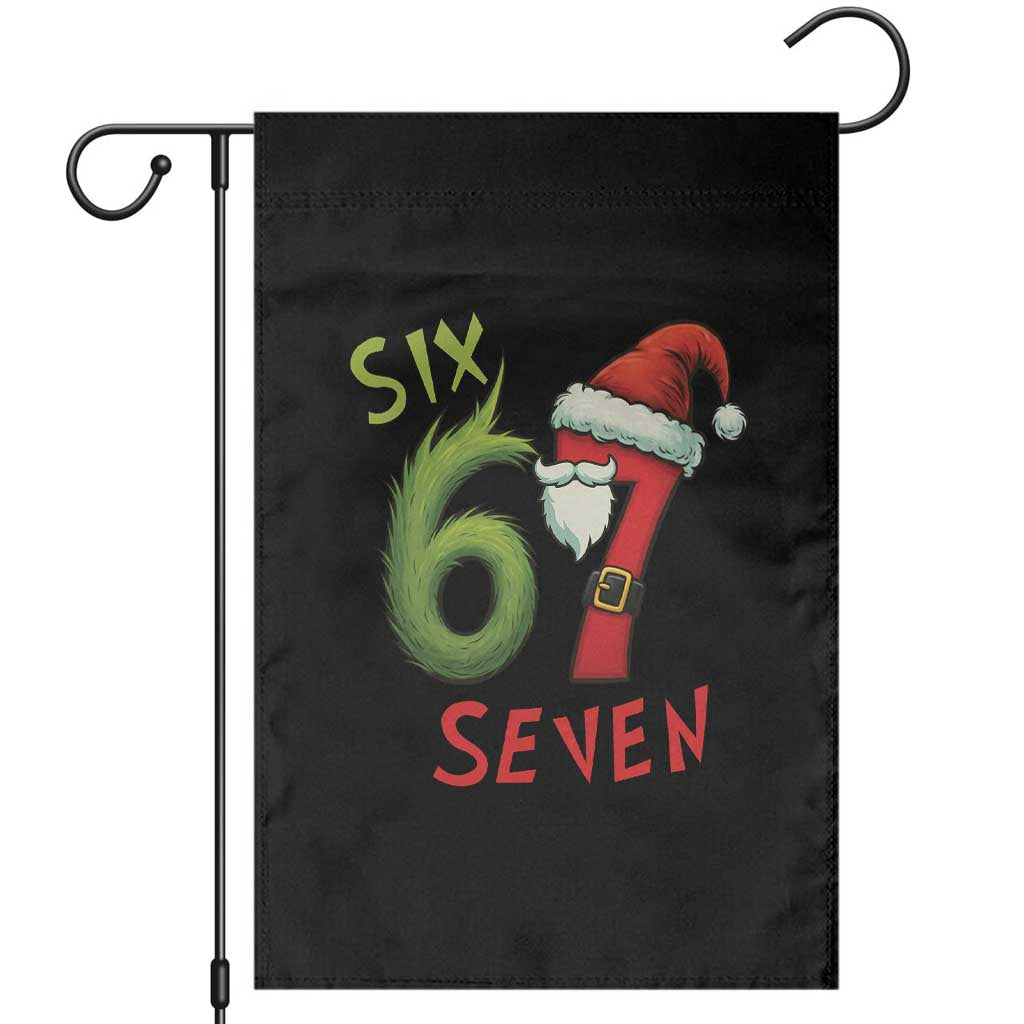 67 Six Seven Christmas Meme Garden Flag Funny Santa Xmas TS14 Black Print Your Wear