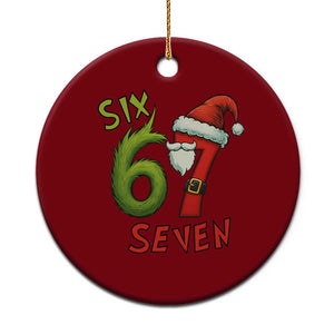67 Six Seven Christmas Meme Ceramic Ornament Funny Santa Xmas TS14 1pc Red Print Your Wear