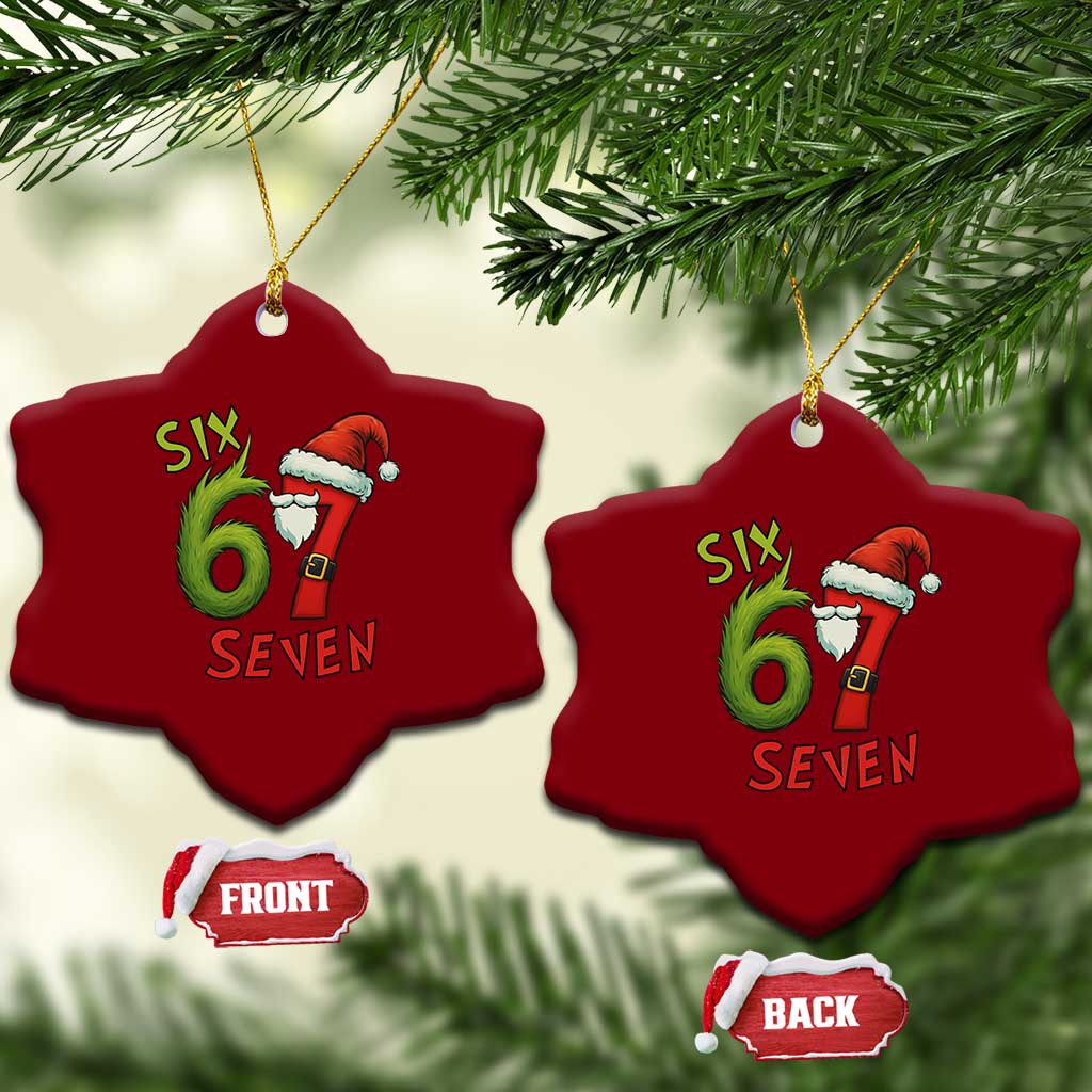 67 Six Seven Christmas Meme Ceramic Ornament Funny Santa Xmas TS14 Print Your Wear