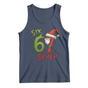67 Six Seven Christmas Meme Tank Top Funny Santa Xmas TS14 Navy Print Your Wear