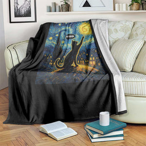 67 Cat Meme Throw Blanket Funny Six Seven Cat Starry Night Van Gogh TS14 Print Your Wear
