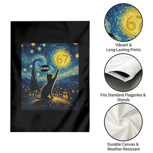 67 Cat Meme Garden Flag Funny Six Seven Cat Starry Night Van Gogh TS14 Print Your Wear
