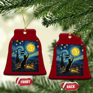 67 Cat Meme Ceramic Ornament Funny Six Seven Cat Starry Night Van Gogh TS14 Print Your Wear