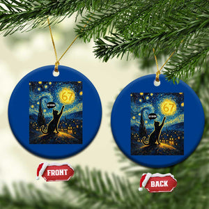 67 Cat Meme Ceramic Ornament Funny Six Seven Cat Starry Night Van Gogh TS14 1pc Blue Print Your Wear