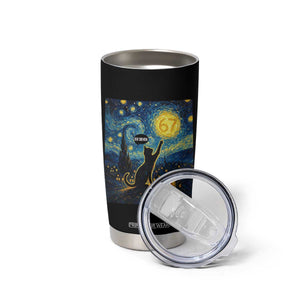 67 Cat Meme Tumbler Cup Funny Six Seven Cat Starry Night Van Gogh TS14 Print Your Wear
