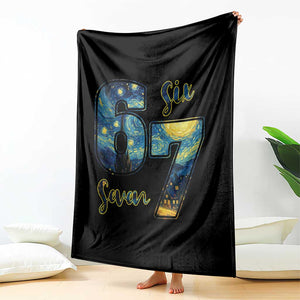 67 Six Seven Meme Throw Blanket Starry Night Van Gogh TS14 Print Your Wear