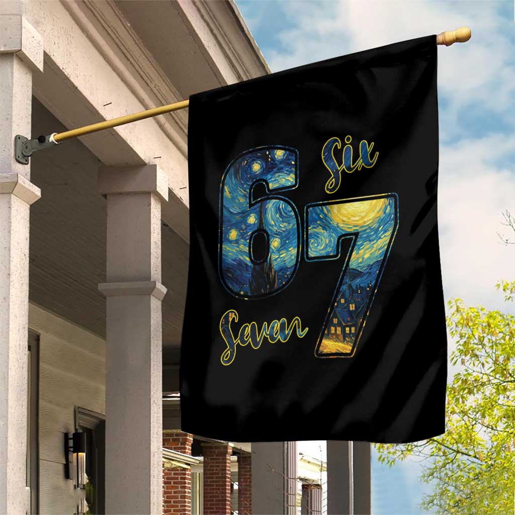 67 Six Seven Meme Garden Flag Starry Night Van Gogh TS14 Print Your Wear