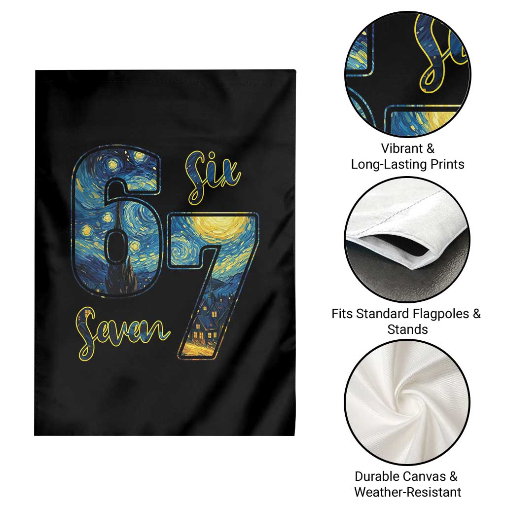 67 Six Seven Meme Garden Flag Starry Night Van Gogh TS14 Print Your Wear