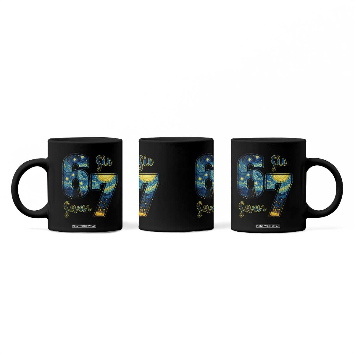 67 Six Seven Meme Coffee Mug Starry Night Van Gogh TS14 Print Your Wear