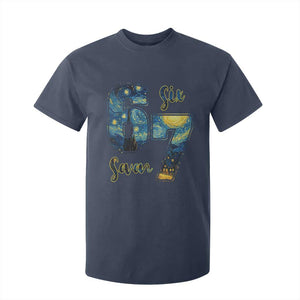 67 Six Seven Meme T Shirt For Kid Starry Night Van Gogh TS14 Navy Print Your Wear