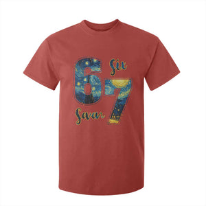 67 Six Seven Meme T Shirt For Kid Starry Night Van Gogh TS14 Red Print Your Wear