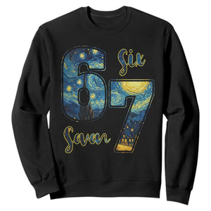 67 Six Seven Meme Sweatshirt Starry Night Van Gogh TS14 Black Print Your Wear