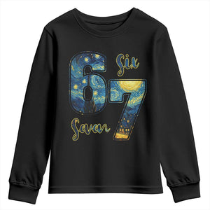 67 Six Seven Meme Youth Sweatshirt Starry Night Van Gogh TS14 Black Print Your Wear